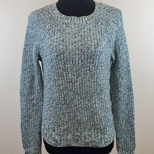 AEO Mint and Black Cable Knit Sweater